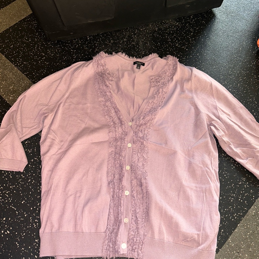 Talbots Lilac Knit Cardigan